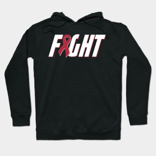 Fight Multiple Myeloma Cancer   Burgundy Awareness Ribbon Hoodie